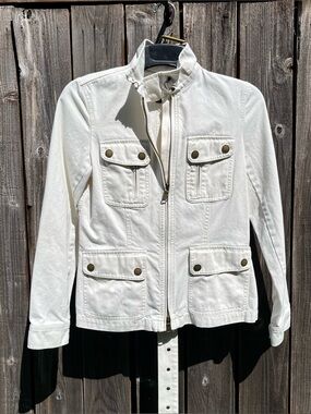 LRL Lauren Jeans Co. Ralph Lauren off white belted utility jacket size small